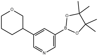 3-(tetrahydro-2H-pyran-3-yl)-5-(4,4,5,5-tetramethyl-1,3,2-dioxaborolan-2-yl)pyridine 구조식 이미지