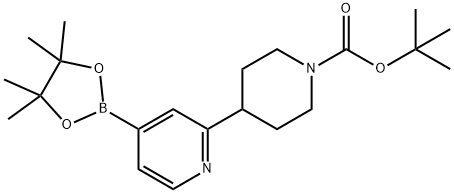 tert-butyl 4-(4-(4,4,5,5-tetramethyl-1,3,2-dioxaborolan-2-yl)pyridin-2-yl)piperidine-1-carboxylate Structure