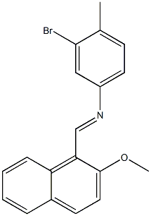 (3-bromo-4-methylphenyl)[(2-methoxy-1-naphthyl)methylene]amine Structure