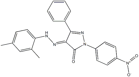 4-[(2,4-dimethylphenyl)hydrazono]-2-(4-nitrophenyl)-5-phenyl-2,4-dihydro-3H-pyrazol-3-one 구조식 이미지