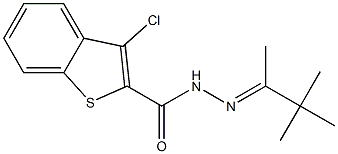 3-chloro-N'-(1,2,2-trimethylpropylidene)-1-benzothiophene-2-carbohydrazide 구조식 이미지