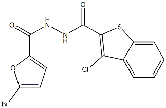 5-bromo-N'-[(3-chloro-1-benzothien-2-yl)carbonyl]-2-furohydrazide 구조식 이미지