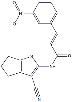 N-(3-cyano-5,6-dihydro-4H-cyclopenta[b]thien-2-yl)-3-(3-nitrophenyl)acrylamide 구조식 이미지