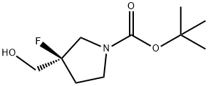 TERT-BUTYL (R)-3-FLUORO-3-(HYDROXYMETHYL)PYRROLIDINE-1-CARBOXYLATE 구조식 이미지