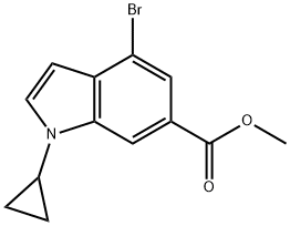 METHYL 4-BROMO-1-CYCLOPROPYL-1H-INDOLE-6-CARBOXYLATE 구조식 이미지