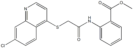 methyl 2-(2-((7-chloroquinolin-4-yl)thio)acetamido)benzoate 구조식 이미지