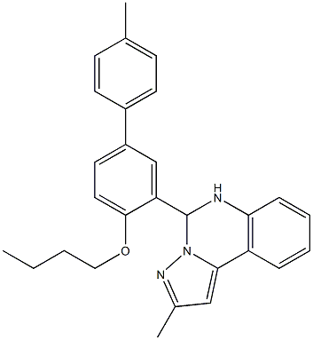 5-(4-butoxy-4'-methyl-[1,1'-biphenyl]-3-yl)-2-methyl-5,6-dihydropyrazolo[1,5-c]quinazoline 구조식 이미지