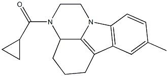 cyclopropyl(8-methyl-3a,4,5,6-tetrahydro-1H-pyrazino[3,2,1-jk]carbazol-3(2H)-yl)methanone 구조식 이미지