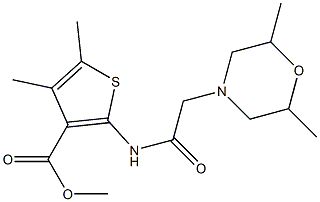 methyl 2-(2-(2,6-dimethylmorpholino)acetamido)-4,5-dimethylthiophene-3-carboxylate 구조식 이미지