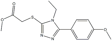 methyl 2-((4-ethyl-5-(4-methoxyphenyl)-4H-1,2,4-triazol-3-yl)thio)acetate 구조식 이미지