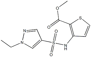 methyl 3-(1-ethyl-1H-pyrazole-4-sulfonamido)thiophene-2-carboxylate 구조식 이미지