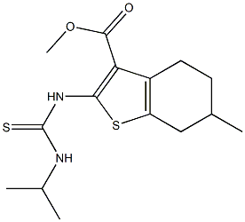 methyl 2-(3-isopropylthioureido)-6-methyl-4,5,6,7-tetrahydrobenzo[b]thiophene-3-carboxylate 구조식 이미지