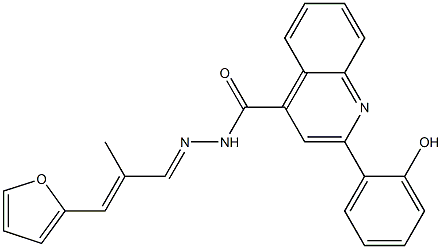 (E)-N'-((E)-3-(furan-2-yl)-2-methylallylidene)-2-(2-hydroxyphenyl)quinoline-4-carbohydrazide Structure