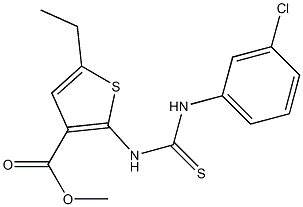 methyl 2-(3-(3-chlorophenyl)thioureido)-5-ethylthiophene-3-carboxylate Structure