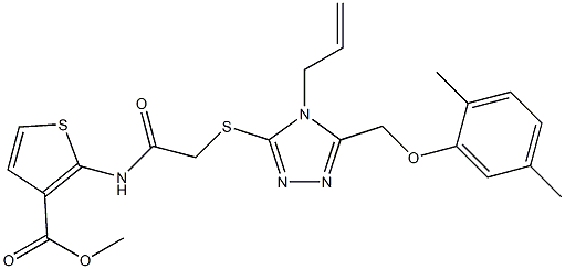 methyl 2-(2-((4-allyl-5-((2,5-dimethylphenoxy)methyl)-4H-1,2,4-triazol-3-yl)thio)acetamido)thiophene-3-carboxylate Structure