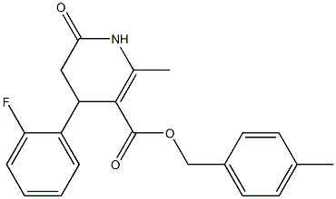 4-methylbenzyl 4-(2-fluorophenyl)-2-methyl-6-oxo-1,4,5,6-tetrahydropyridine-3-carboxylate Structure