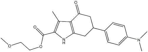 2-methoxyethyl 6-(4-(dimethylamino)phenyl)-3-methyl-4-oxo-4,5,6,7-tetrahydro-1H-indole-2-carboxylate 구조식 이미지