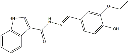 (E)-N'-(3-ethoxy-4-hydroxybenzylidene)-1H-indole-3-carbohydrazide Structure