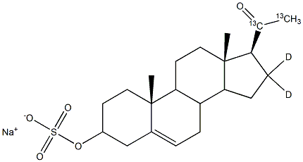 Pregnenolone-[20,21-13C2, 16,16-D2] sulfate sodium salt Structure