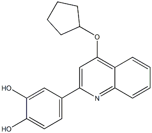 4-(4-(cyclopentyloxy)quinolin-2-yl)benzene-1,2-diol 구조식 이미지