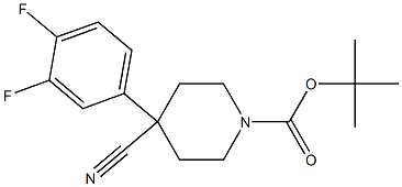 tert-butyl 4-cyano-4-(3,4-difluorophenyl)piperidine-1-carboxylate 구조식 이미지