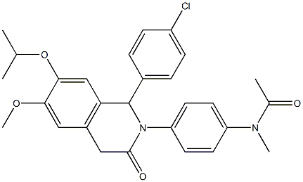 N-(4-(1-(4-chlorophenyl)-7-isopropoxy-6-methoxy-3-oxo-3,4-dihydroisoquinolin-2(1H)-yl)phenyl)-N-methylacetamide 구조식 이미지