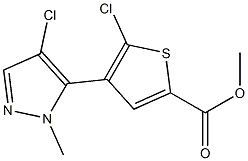 methyl 5-chloro-4-(4-chloro-1-methyl-1H-pyrazol-5-yl)thiophene-2-carboxylate 구조식 이미지