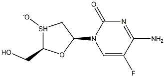 4-amino-5-fluoro-1-((2R,5S)-2-(hydroxymethyl)-3-oxido-1,3-oxathiolan-5-yl)pyrimidin-2(1H)-one 구조식 이미지