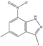 3-iodo-5-methyl-7-nitro-1H-indazole 구조식 이미지