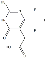 2-(2-mercapto-6-oxo-4-(trifluoromethyl)-1,6-dihydropyrimidin-5-yl)acetic acid 구조식 이미지