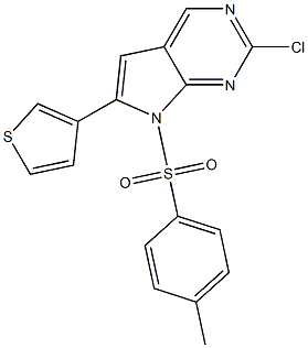 2-chloro-6-(thiophen-3-yl)-7-tosyl-7H-pyrrolo[2,3-d]pyrimidine 구조식 이미지