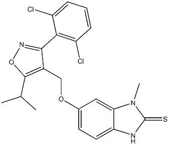 6-((3-(2,6-dichlorophenyl)-5-isopropylisoxazol-4-yl)methoxy)-1-methyl-1H-benzo[d]imidazole-2(3H)-thione Structure