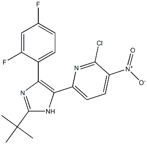 6-(2-tert-butyl-4-(2,4-difluorophenyl)-1H-imidazol-5-yl)-2-chloro-3-nitropyridine 구조식 이미지
