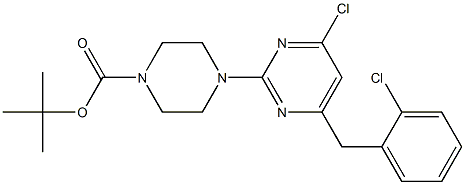 tert-butyl 4-(4-chloro-6-(2-chlorobenzyl)pyrimidin-2-yl)piperazine-1-carboxylate Structure