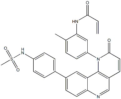 N-{5-[9-(4-Methanesulfonylamino-phenyl)-2-oxo-2H-benzo[h][1,6]naphthyridin-1-yl]-2-methyl-phenyl}-acrylamide 구조식 이미지