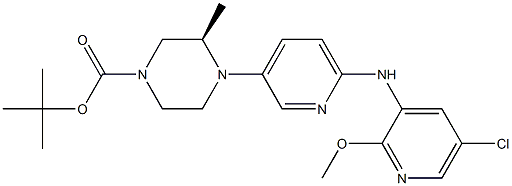 tert-butyl (3R)-4-{6-[(5-chloro-2-methoxypyridin-3-yl)amino]pyridin-3-yl}-3-methylpiperazine-1-carboxylate Structure