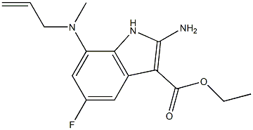 Ethyl 7-(Allyl(Methyl)Amino)-2-Amino-5-Fluoro-1H-Indole-3-Carboxylate Structure