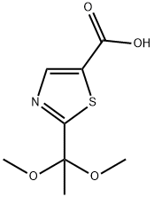 2-(1,1-dimethoxyethyl)thiazole-5-carboxylic acid Structure