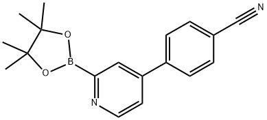 4-(2-(4,4,5,5-tetramethyl-1,3,2-dioxaborolan-2-yl)pyridin-4-yl)benzonitrile Structure