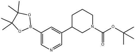 tert-butyl 3-(5-(4,4,5,5-tetramethyl-1,3,2-dioxaborolan-2-yl)pyridin-3-yl)piperidine-1-carboxylate 구조식 이미지