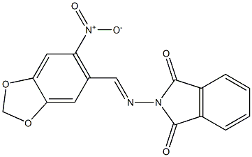 2-{[(6-nitro-1,3-benzodioxol-5-yl)methylene]amino}-1H-isoindole-1,3(2H)-dione 구조식 이미지