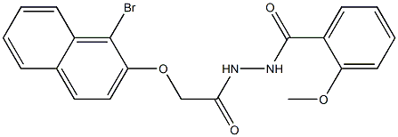 N'-{[(1-bromo-2-naphthyl)oxy]acetyl}-2-methoxybenzohydrazide 구조식 이미지