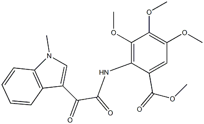 methyl 3,4,5-trimethoxy-2-(2-(1-methyl-1H-indol-3-yl)-2-oxoacetamido)benzoate 구조식 이미지