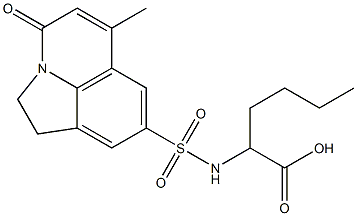 2-(6-methyl-4-oxo-2,4-dihydro-1H-pyrrolo[3,2,1-ij]quinoline-8-sulfonamido)hexanoic acid 구조식 이미지