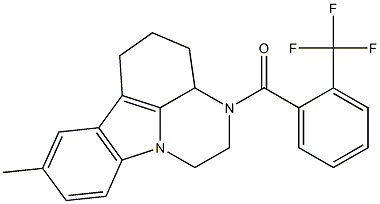 (8-methyl-3a,4,5,6-tetrahydro-1H-pyrazino[3,2,1-jk]carbazol-3(2H)-yl)(2-(trifluoromethyl)phenyl)methanone Structure