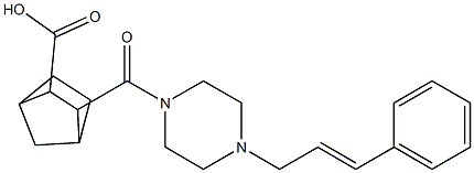 (E)-3-(4-cinnamylpiperazine-1-carbonyl)bicyclo[2.2.1]heptane-2-carboxylic acid 구조식 이미지