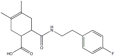 6-((4-fluorophenethyl)carbamoyl)-3,4-dimethylcyclohex-3-enecarboxylic acid Structure