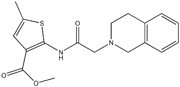 methyl 2-(2-(3,4-dihydroisoquinolin-2(1H)-yl)acetamido)-5-methylthiophene-3-carboxylate 구조식 이미지