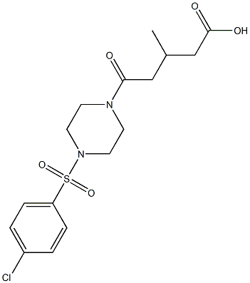 5-(4-((4-chlorophenyl)sulfonyl)piperazin-1-yl)-3-methyl-5-oxopentanoic acid Structure