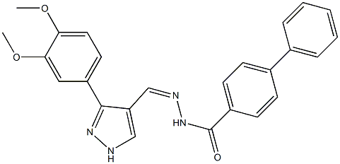 (Z)-N'-((3-(3,4-dimethoxyphenyl)-1H-pyrazol-4-yl)methylene)-[1,1'-biphenyl]-4-carbohydrazide Structure